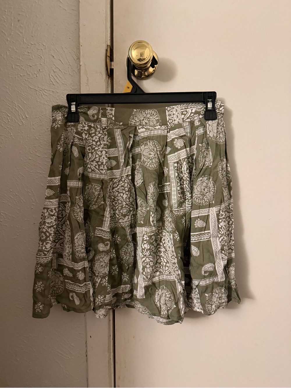 SHEIN Olive Green Printed Mini Skirt